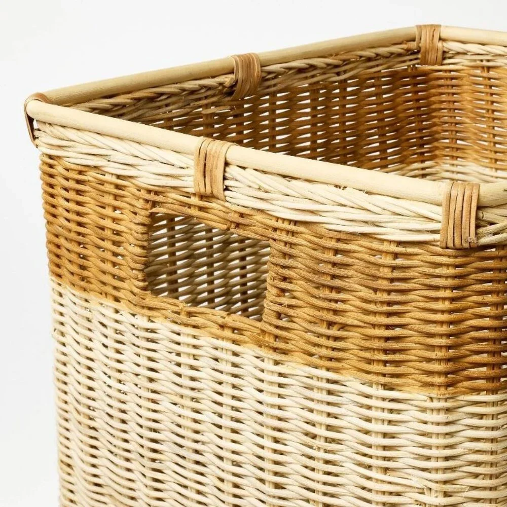 Two-Tone Rattan Cube Basket - Threshold Studio McGee, Target